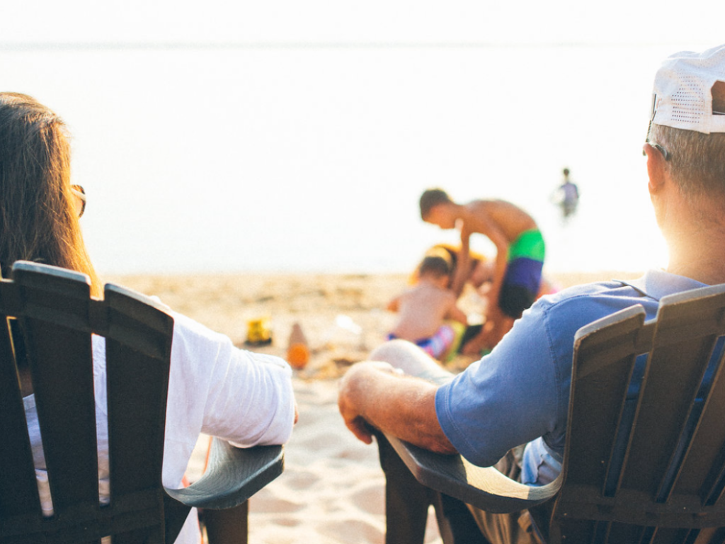 Couple in chairs at the beach