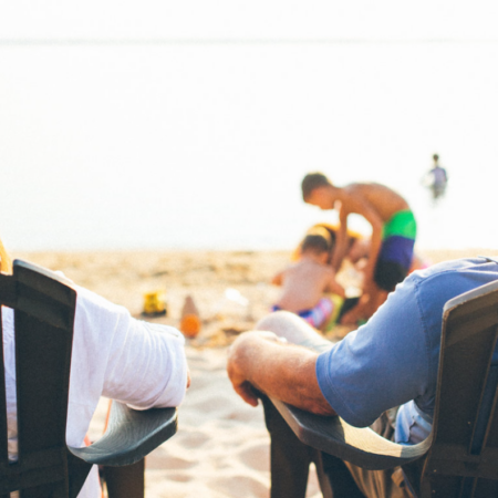 Couple in chairs at the beach